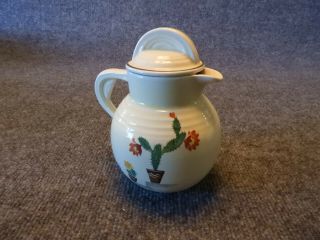 Hall China - Cactus Pattern - Syrup Or Creamer Pitcher - Rare Pattern