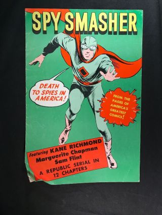 Vintage 1942 Spy Smasher Press Kit Press Book 12 " X 18 " Kane Richmond