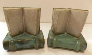 Fulper Pottery Bookends Arts & Crafts Style Matte Glaze Circa 1917 Euc