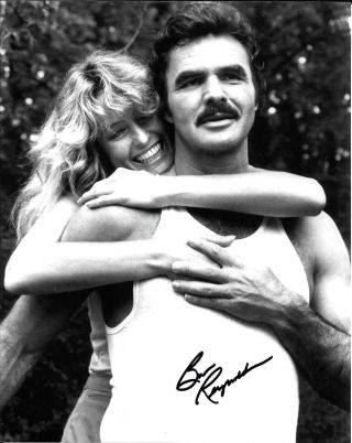 Burt Reynolds Signed 8x10 Photo Autograph Farrah Fawcett Cannonball Run Hug Jsa
