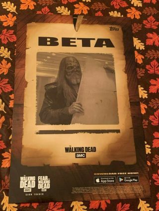The Walking Dead Beta Whisperer Poster Topps Nycc 2019 Exclusive Art Litho Rare