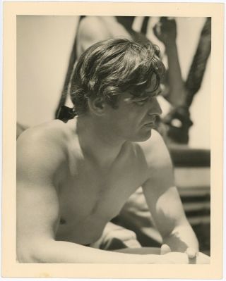 Shirtless Clark Gable Mutiny On The Bounty 1935 Vintage Posed Candid Photograph