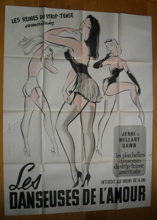Hollywood Burlesque Erotic French Movie Poster 63 " X47 " 