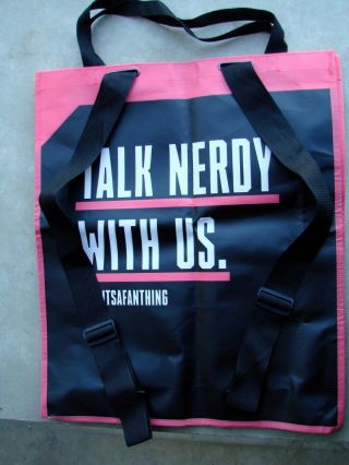 San Diego Comic Con 2019 Sdcc Syfy Pink Swag Tote Bag Backpack Talk Nerdy