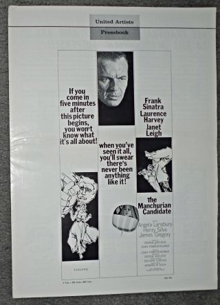 The Manchurian Candidate 1962 Large Pressbook Frank Sinatra/janet Leigh