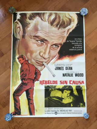 Rebel Without A Cause Spanish Re - Release Poster 1975 Great Graphics James Dean