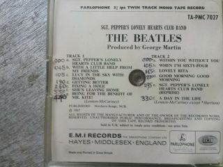 The Beatles - Sgt Pepper - UK Reel To Reel Tape vintage 3