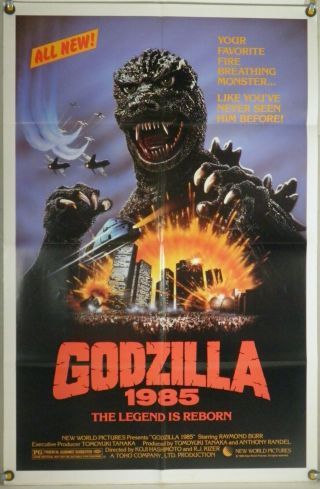 Godzilla 1985 Ff Orig 1sh Movie Poster Ken Tanaka Raymond Burr Toho (1985)