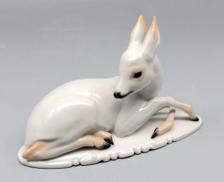 Rare Rosenthal White Deer Figurine - T.  Karner