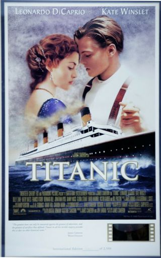 Framed Titanic Movie Poster Limited Edition 1041 Of 2500 With Film Cell 12x8.  5