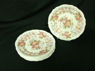 COPELAND SPODE GADROON SOUP BOWLS SPODE ' S RED ASTER 7 3/4 