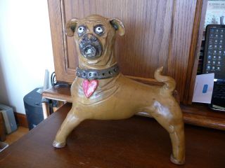 Great Marvin Bailey Folk Art Pottery Pug Nose Dog - Lancaster,  Sc