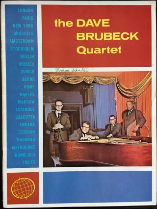 Dave Brubeck Quartet Autographed Program - World Tour 1962