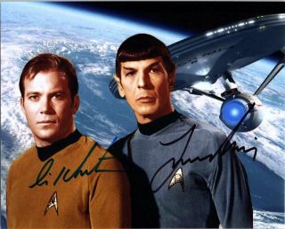 William Shatner Leonard Nimoy 8x10 Signed Photo Autographed Picture With