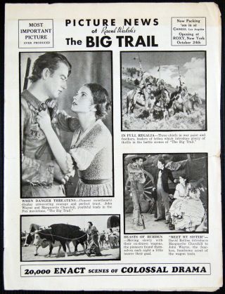 Two Movie Heralds For 1930 " The Big Trail " John Wayne Raoul Walsh