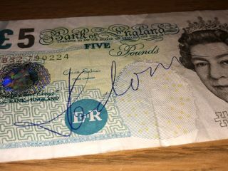 Madonna Signed £5 Bank Note Autograph Rebel Heart True Blue