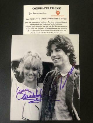 Olivia Newton John Autographed & John Travolta Autographed 8 x 10 Photo Holo 4