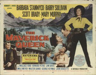 The Maverick Queen 1956 22x28 Orig Movie Poster Fff - 09760 Never Folded Western
