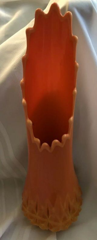 Vintage Orange Slag Stretch Glass Vase Bittersweet Le Smith ? 22”