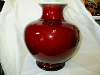 Massive 11 " Catalina Gmb Pottery Oxblood Glaze Vase Gladding Mcbean Franciscan