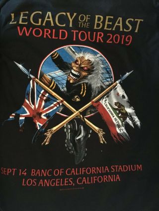 Iron Maiden Legacy of the Beast Los Angeles California Exclusive Tour Shirt L 2