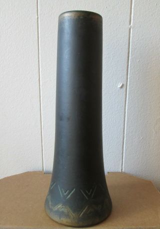 RARE Antique old ARTS and Crafts Signed NORSE Black ART POTTERY VASE Number 43 2
