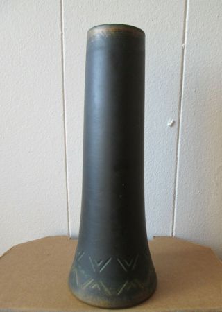 RARE Antique old ARTS and Crafts Signed NORSE Black ART POTTERY VASE Number 43 3