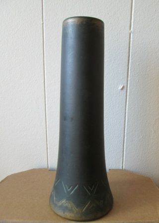 RARE Antique old ARTS and Crafts Signed NORSE Black ART POTTERY VASE Number 43 4