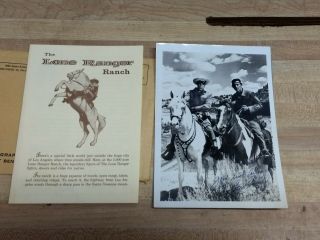 Vintage Lone Ranger And Tonto Souvenir Photo From The Lone Ranger Ranch
