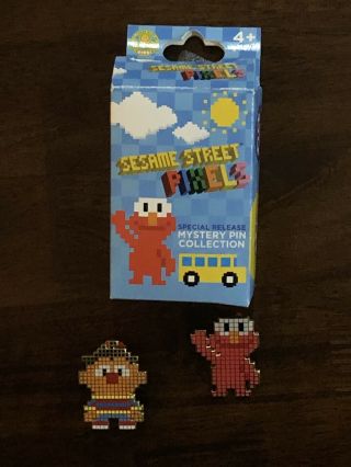 Sesame Place Sesame Street Pin Set Of 2 Pixel Elmo And Pixel Ernie 2