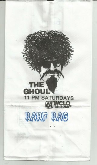 The Ghoul Ron Sweed Barf Bag 2 Rare Nm Oop Collectible Horror Host Ltd Ed Rip