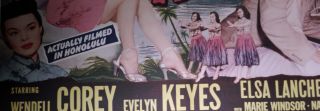 HELL ' S HALF ACRE orig 1954 HONOLULU HAWAII movie poster EVELYN KEYES/NANCY GATES 2