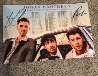 Jonas Brothers Happiness Begins Vip Tour Signed Poster