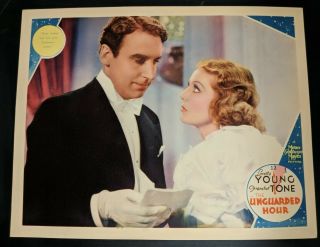 The Unguarded Hour 1936 Mgm Lobby Card Loretta Young Very Fine/nm