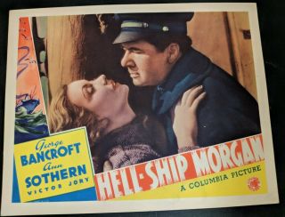 Hell - Ship Morgan 1936 Columbia Lobby Card Ann Sothern Very Fine/nm