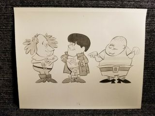 Three Stooges Cartoon 1960s Comic Vintage 8x10 Photo Moe Howard Estate