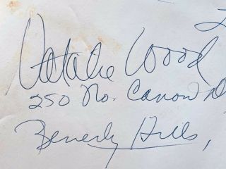 Vintage Natalie Wood Autographed 8 " X 10 " Photo