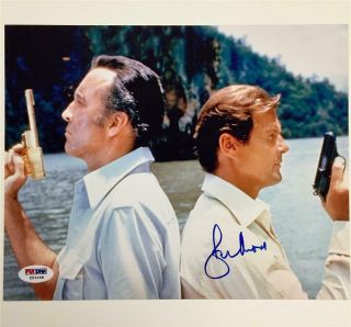 Roger Moore Autograph James Bond 007 Signed 8x10 Photo Psa/dna,  Pic Proof