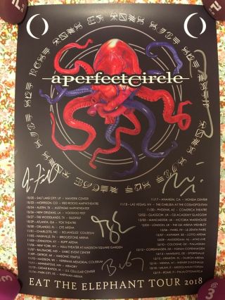Signed A Perfect Circle 2018 Tour Concert Poster Maynard James Keenan
