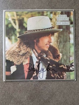 Bob Dylan Hand Signed Autograph " Desire " Lp With