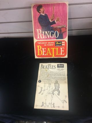 RARE VINTAGE 1964 REVELL The Beatles Ringo Starr Figure W/BOX 2