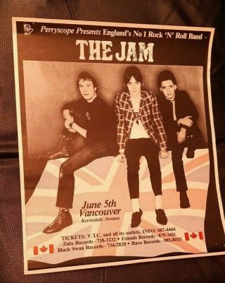 The Jam Paul Weller Concert Poster June 5th,  