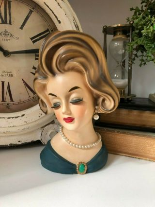 Head Vase/napcoware Lady Head Vase/headvase/vintage Headvase//head Planter/9inch
