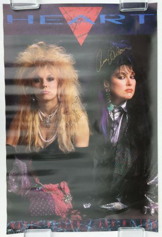 Heart S/t 1985 Us Commercial Poster Ann & Nancy Wilson Autograph Zeppelin Minty