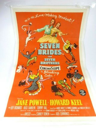 Vintage Movie Poster Seven Brides For Seven Brothers 1954 Litho 54/251