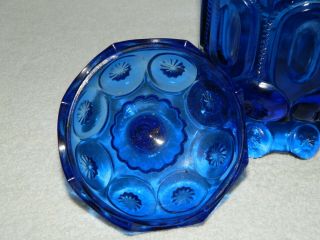 Cobalt Blue Glass Moon & Stars Covered Candy Dish 3