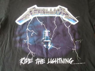 Vintage 1994 Giant Metallica Ride The Lightning T - Shirt 2 - Sided Size M