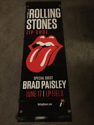 The Rolling Stones Promo Vinyl Banner Poster Nashville Zip Code Tour Rare Titans