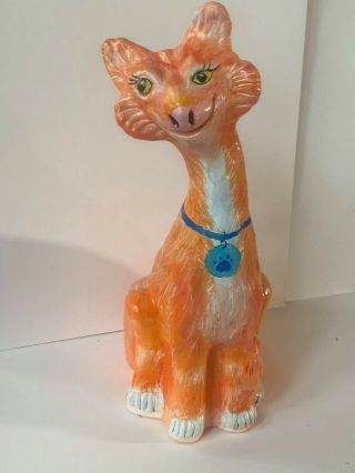 Fenton 11 " Striking Orange Alley Cat Ooak By Rachelle