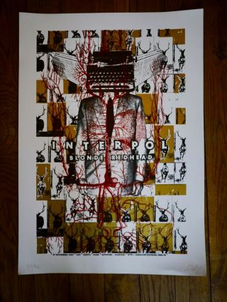 Interpol / Blonde Redhead / Poster Paris 2007 Signed And Numbered
